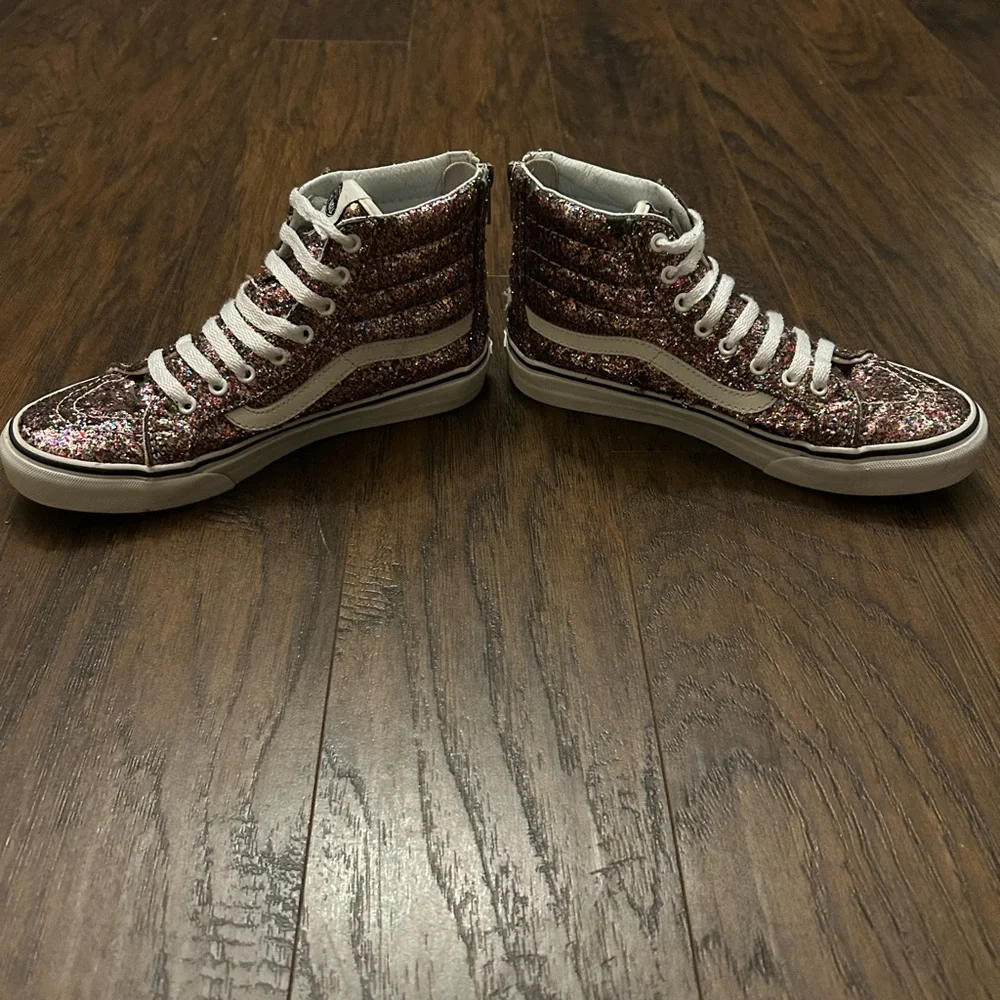 Vans Sk8-Hi Slim Zip Sneakers Pink Chunky Glitter Unisex Women’s 7.5 Men’s 6.0 - Picture 6 of 9